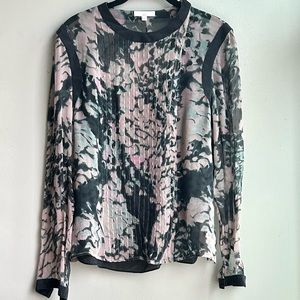 ADAM LIPPES 100% silk floral long sleeve